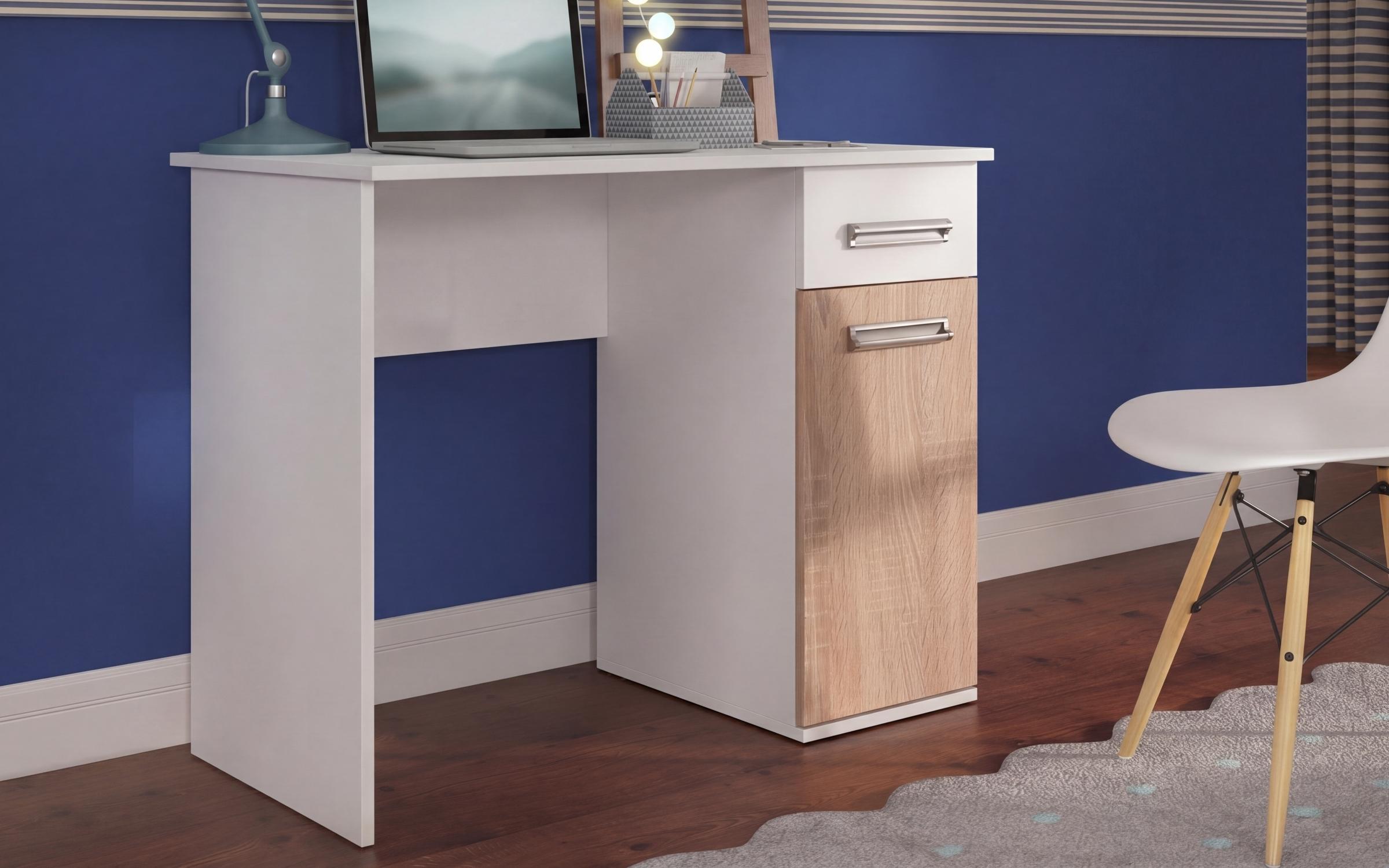 Desk Nemo, white + Sonoma oak  1